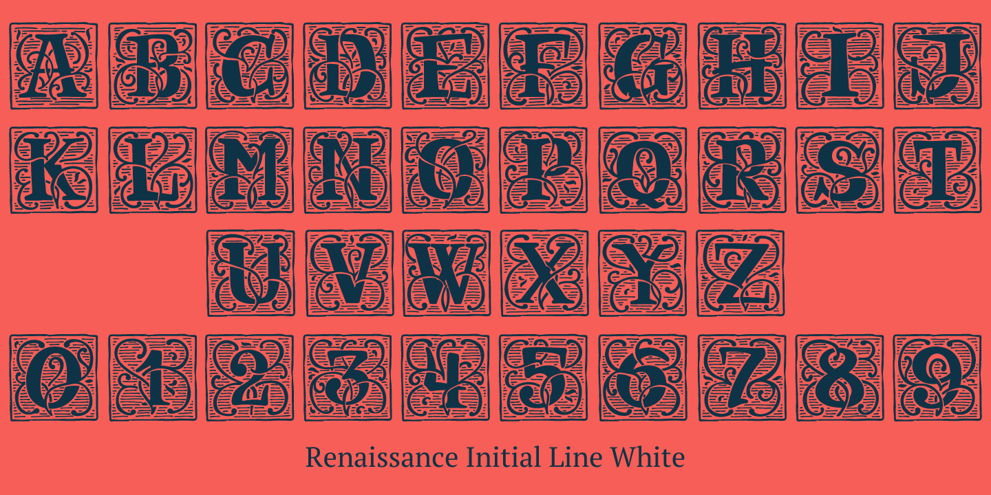 Beispiel einer Renaissance Initial Light White-Schriftart